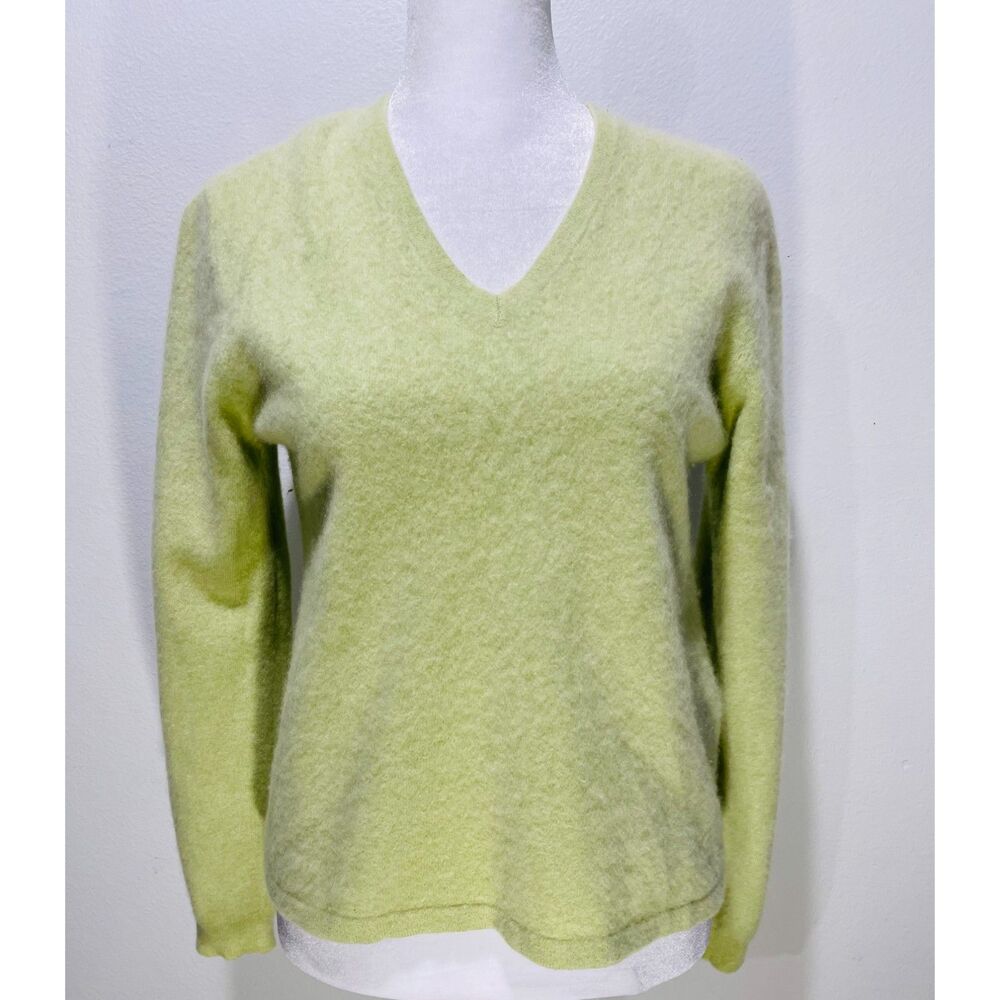 MC Duff finest cashmere yarns sweater green casual winter classic office women S